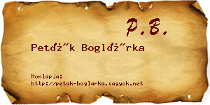 Peták Boglárka névjegykártya
