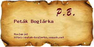 Peták Boglárka névjegykártya